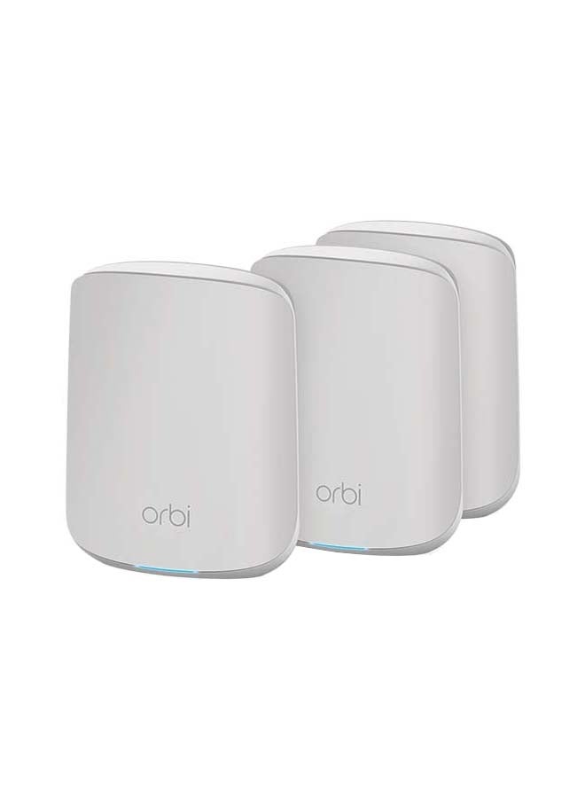 NETGEAR - Orbi Mesh Wifi System (Rbk353)|Wifi 6 Mesh Router With 2 Satellite Extenders|Wifi Mesh Whole Home Dual Band Coverage Up To 3,750 Sq. Ft. And 30 Devices | Ax1800 Wifi 6 (Up To 1.8 GBps) White - Image 1