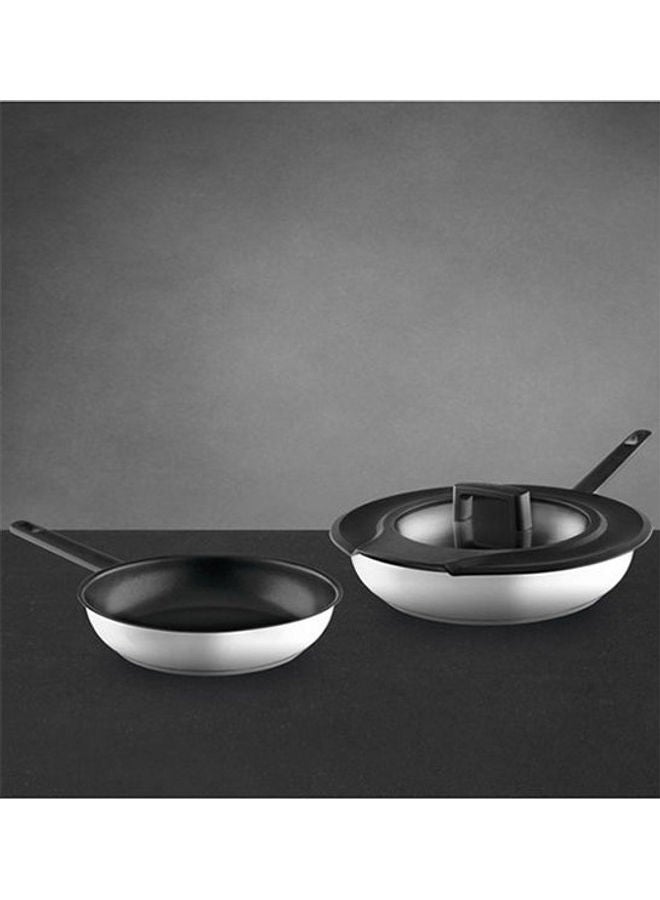 Berghoff - 3 Piece Frying Pan Set(1xFrying Pan, 1xNon-stick Frying Pan) Silver - Image 1