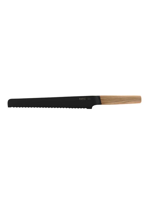 Bread Knife With Wooden Handle Black