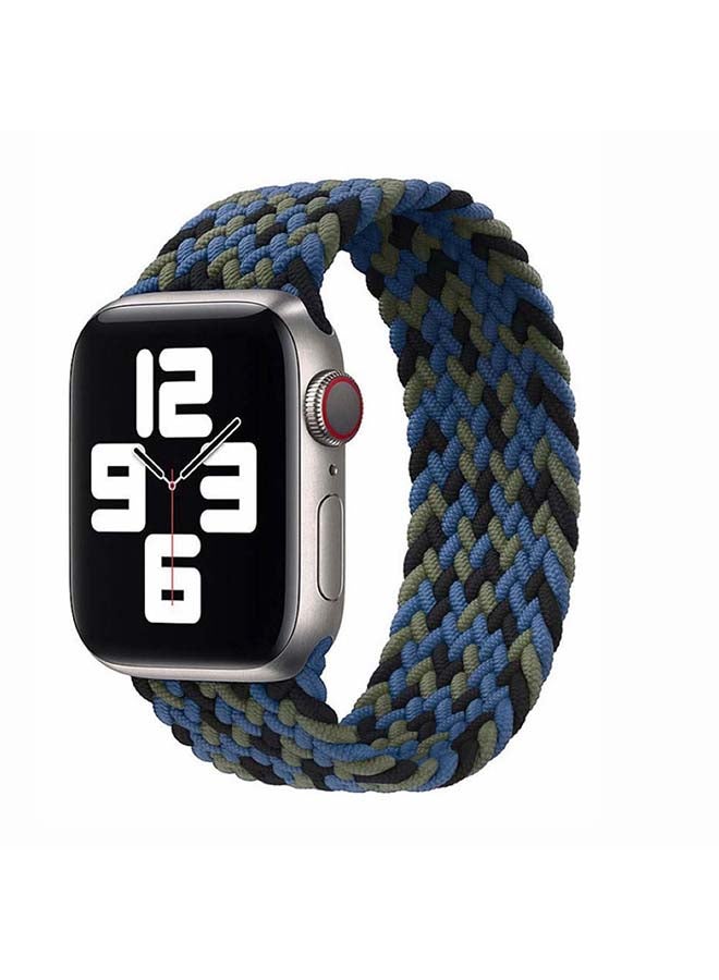 Perfii - Braided Solo Band For Apple Watch Series 6/SE/5/4/3/2/1 44/42mm Blue Camouflage - Image 1