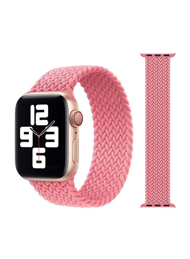 Perfii - Braided Solo Band For Apple Watch Series 6/SE/5/4/3/2/1 44/42mm Pink - Image 1