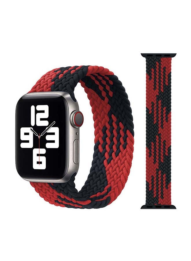 Perfii Braided Solo Band for Apple Watch Series 1/2/3/4/5/6/SE 44/42mm Black/Red - Image 1