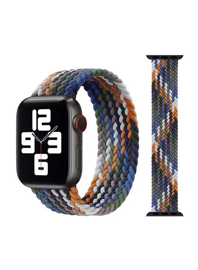 Perfii - Braided Solo Band for Apple Watch Series 1/2/3/4/5/6/SE 44/42mm Denim Multicolour - Image 1