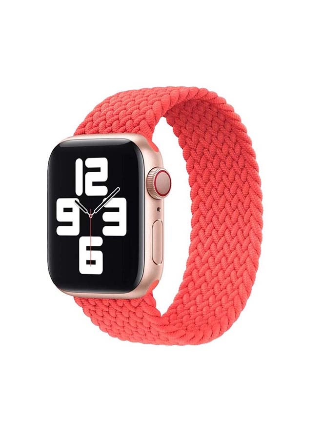 Perfii - Braided Solo Band for Apple Watch Series 1/2/3/4/5/6/SE 44/42mm Electric Orange - Image 1