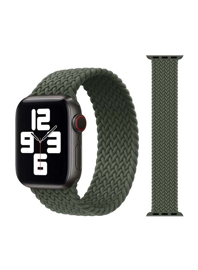Perfii - Braided Solo Band for Apple Watch Series 1/2/3/4/5/6/SE 44/42mm Inverness Green - Image 1