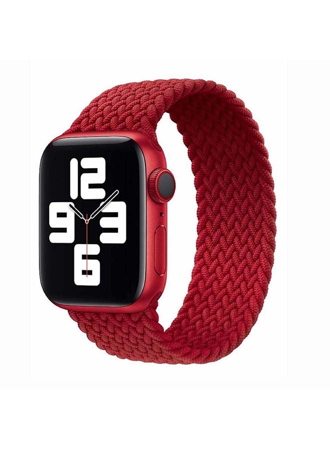 Perfii - Braided Solo Band for Apple Watch Series 1/2/3/4/5/6/SE 44/42mm Red - Image 1