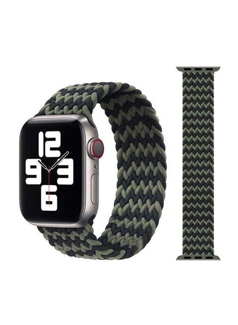 Braided Solo Band For Apple Watch Series 6/SE/5/4/3/2/1 Black/Green