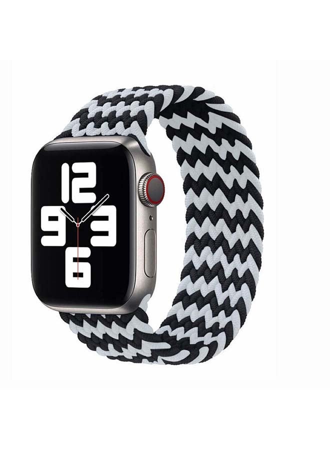 Perfii - Braided Solo Band For Apple Watch Series 6/SE/5/4/3/2/1 Black/White - Image 1