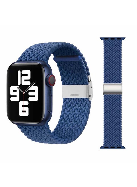 Adjustable Braided Solo Loop Band For Apple Watch Series 6/SE/5/4/3/2/1 Atlantic Blue