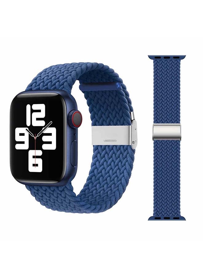 Perfii - Adjustable Braided Solo Loop Band For Apple Watch Series 6/SE/5/4/3/2/1 Atlantic Blue - Image 1