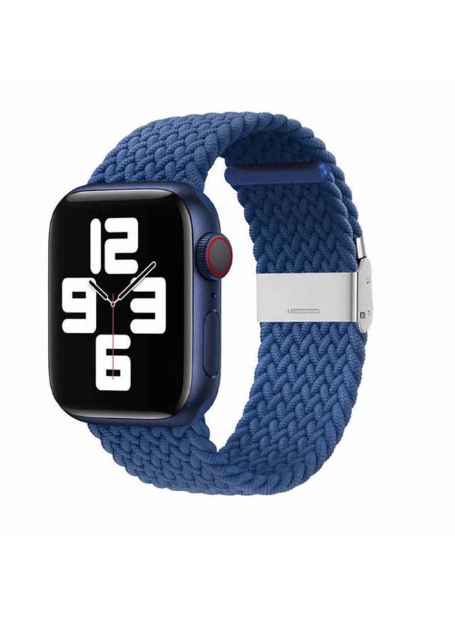 Perfii - Adjustable Braided Solo Loop Band For Apple Watch Series 6/SE/5/4/3/2/1 Atlantic Blue - Image 1