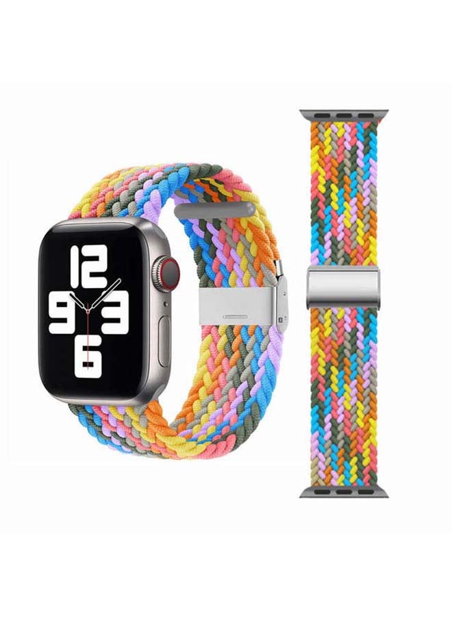 Adjustable Braided Solo Loop Band For Apple Watch Series 6/SE/5/4/3/2/1 Purple Pulse