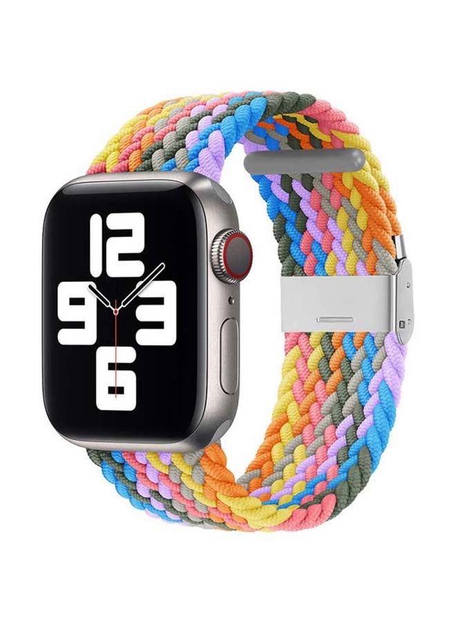 Adjustable Braided Solo Loop Band For Apple Watch Series 6/SE/5/4/3/2/1 Purple Pulse