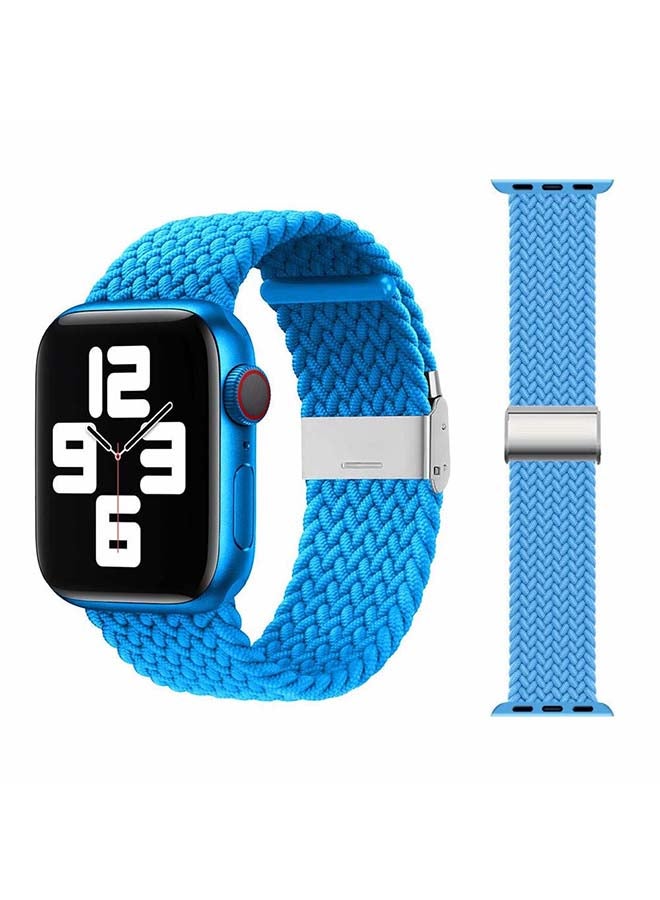 Perfii - Adjustable Braided Solo Loop Band For Apple Watch Series 6/SE/5/4/3/2/1 Sky Blue - Image 1