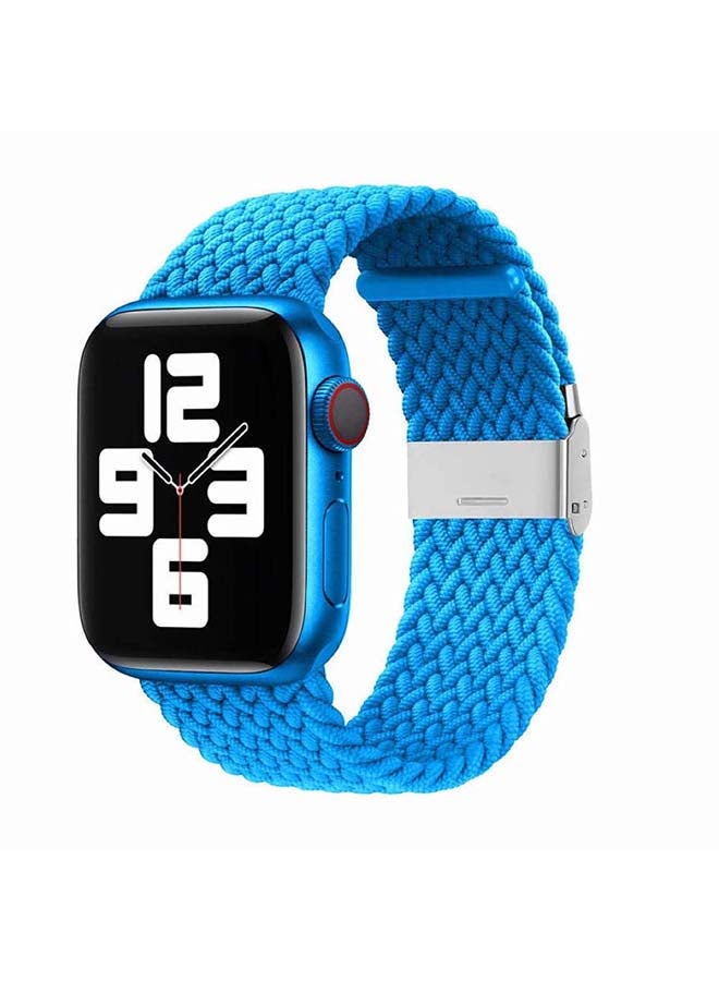 Perfii - Adjustable Braided Solo Loop Band For Apple Watch Series 6/SE/5/4/3/2/1 Sky Blue - Image 1