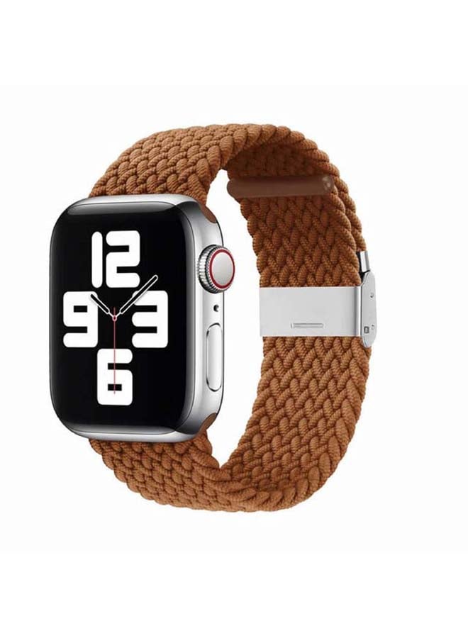Perfii - Adjustable Braided Solo Loop Band For Apple Watch Series 6/SE/5/4/3/2/1 Brown - Image 1