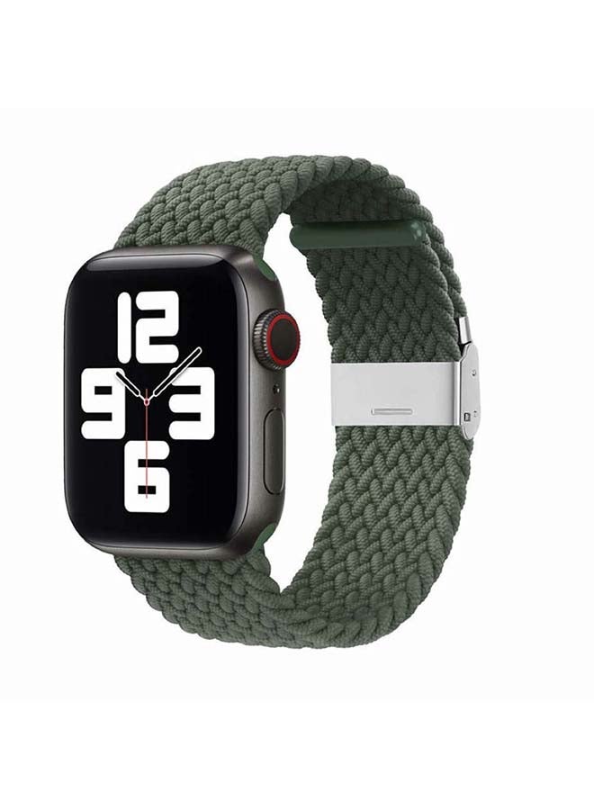 Perfii - Adjustable Braided Solo Loop Band For Apple Watch Series 6/SE/5/4/3/2/1 Inverness Green - Image 1
