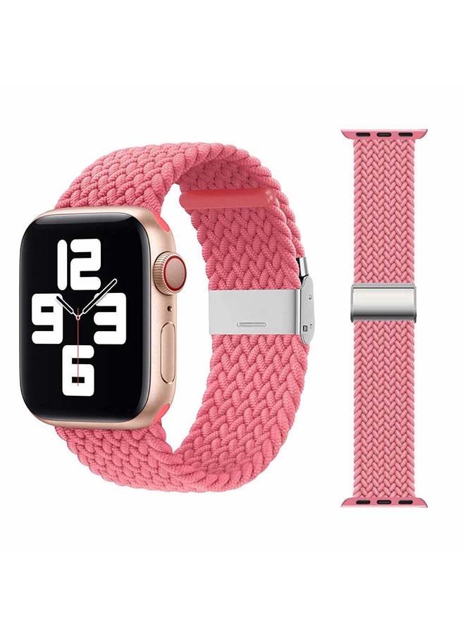 Perfii - Adjustable Braided Solo Loop Band For Apple Watch Series 6/SE/5/4/3/2/1 Pink Punch - Image 1