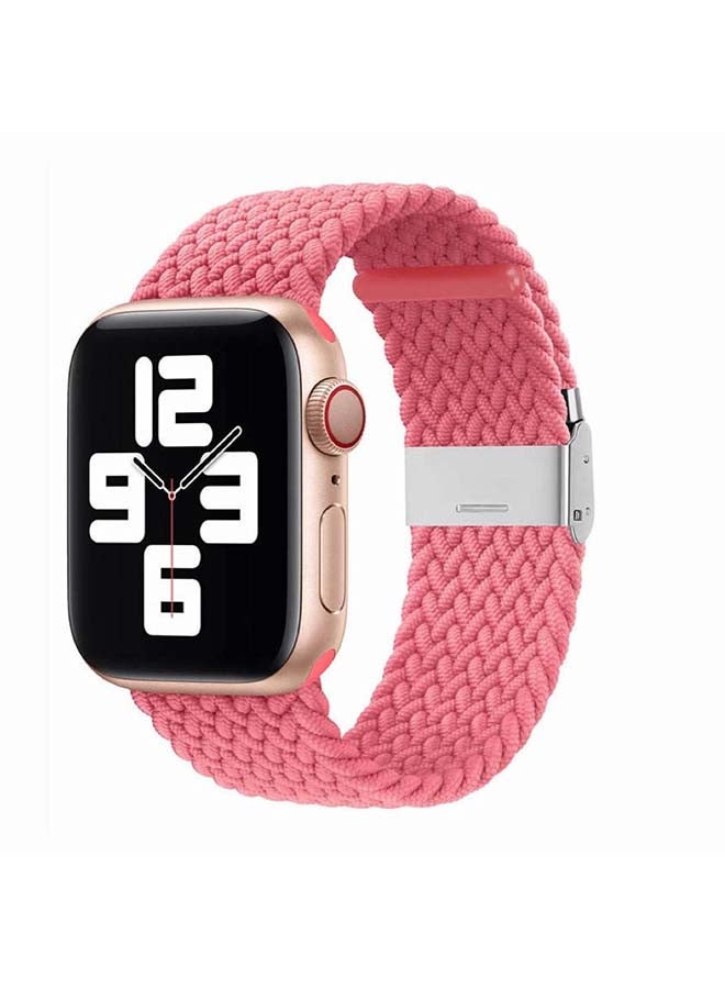 Perfii - Adjustable Braided Solo Loop Band For Apple Watch Series 6/SE/5/4/3/2/1 Pink Punch - Image 1