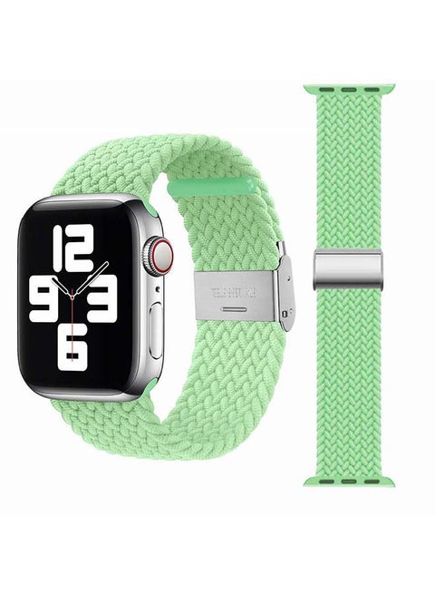 Adjustable Braided Solo Loop Band For Apple Watch Series 6/SE/5/4/3/2/1 Pistachio