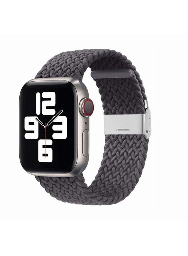 Perfii - Adjustable Braided Solo Loop Band For Apple Watch Series 6/SE/5/4/3/2/1 Space Grey - Image 1