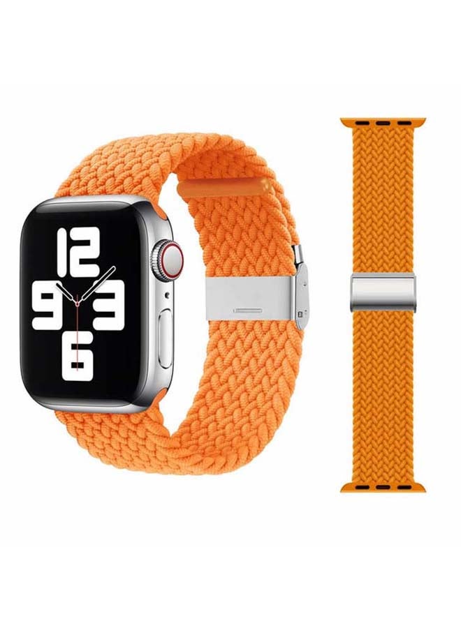 Perfii - Adjustable Braided Solo Loop Band For Apple Watch Series 6/SE/5/4/3/2/1 Spicy Orange - Image 1