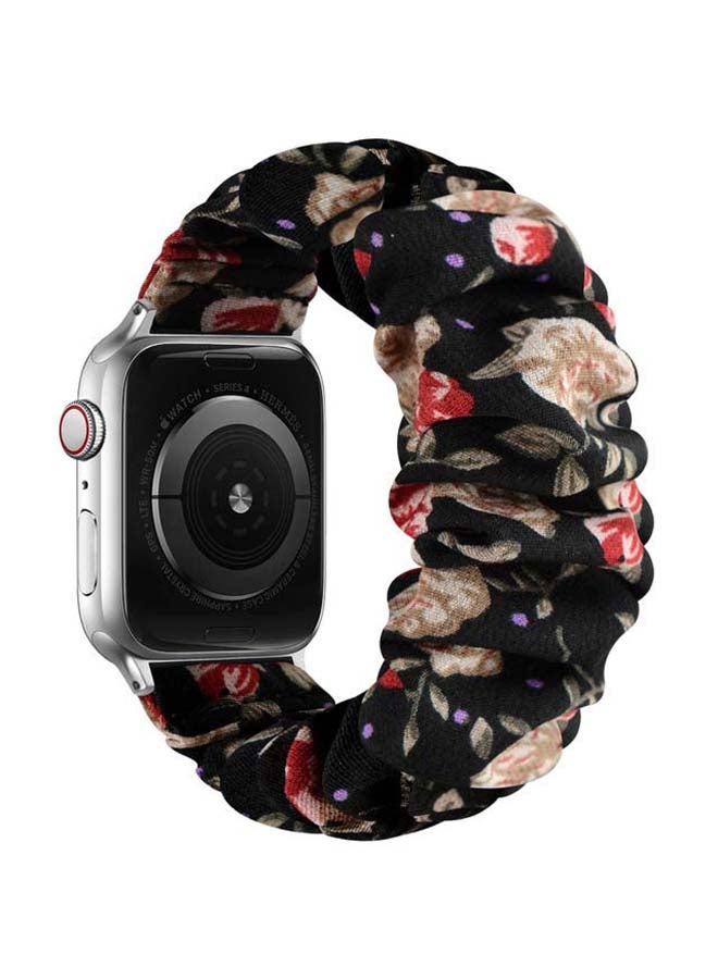 Perfii Flexi Elastic Solo Loop Band For Apple Watch Series 6/SE/5/4/3/2/1 Rose Flora - Image 2