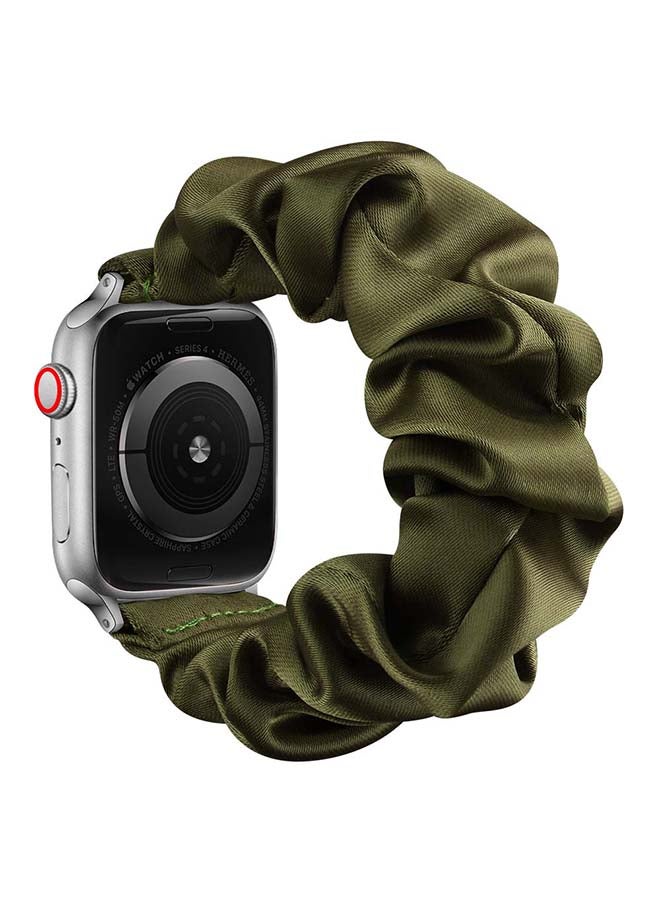 Perfii Flexi Elastic Solo Loop Band For Apple Watch Series 6/SE/5/4/3/2/1 Army Green  - Image 2