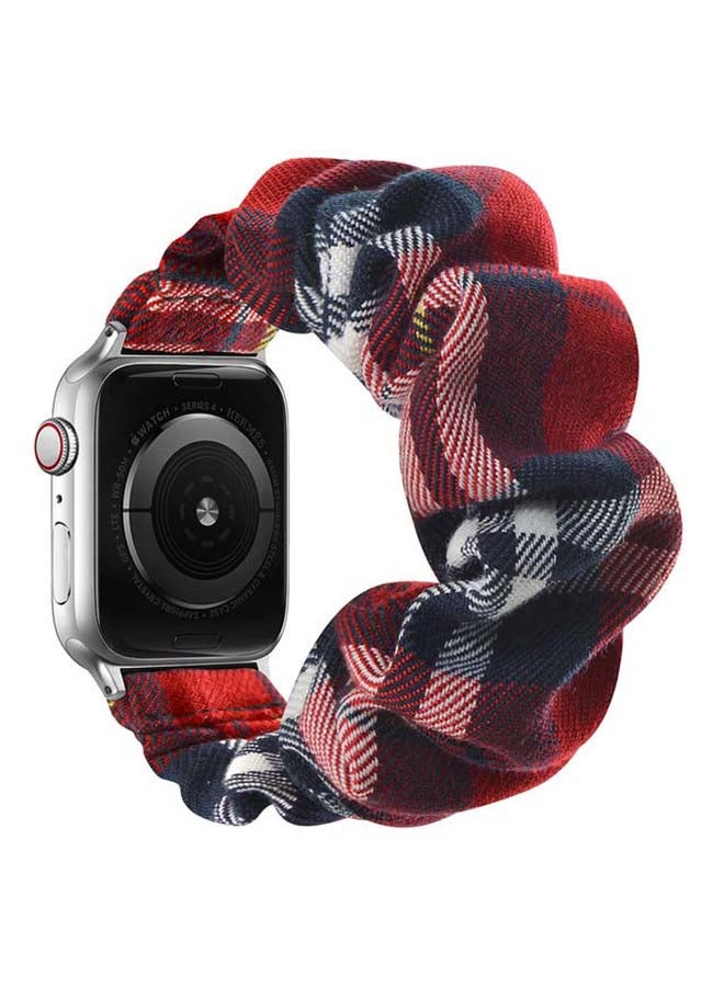 Flexi Elastic Solo Loop Band For Apple Watch Series 6/SE/5/4/3/2/1 Red Check