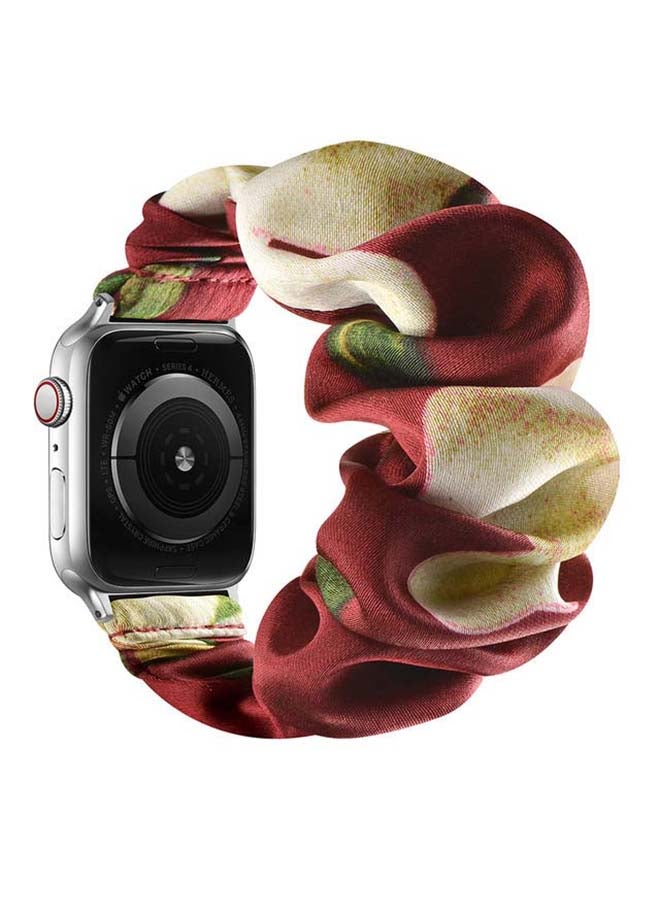 Perfii Flexi Elastic Solo Loop Band For Apple Watch Series 6/SE/5/4/3/2/1 Green/Red - Image 2