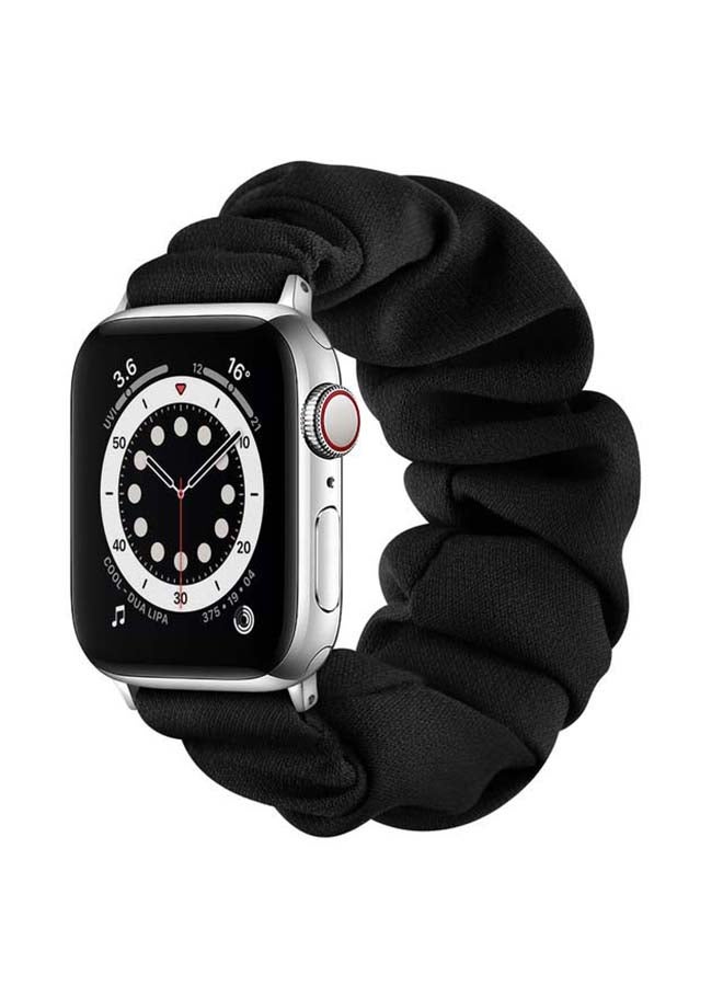 Perfii Flexi Elastic Solo Loop Band For Apple Watch Series 6/SE/5/4/3/2/1 Dark Black - Image 1