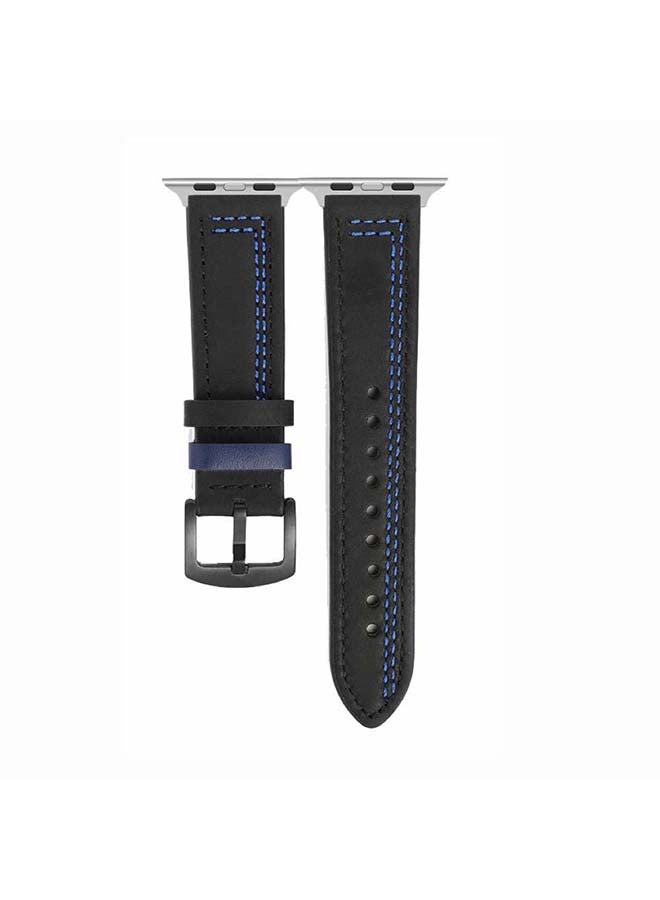 Perfii - Replacement Band For Apple Watch Series 6/SE/5/4/3/2/1 Black/Blue - Image 1