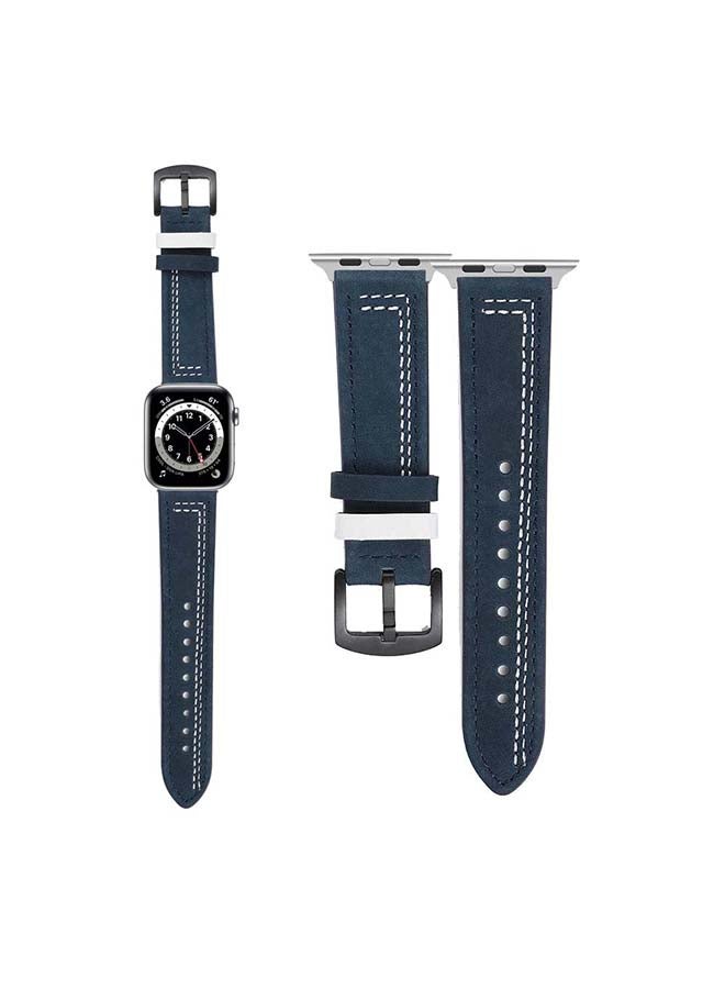 Perfii - Replacement Band For Apple Watch Series 6/SE/5/4/3/2/1 Blue/White - Image 1