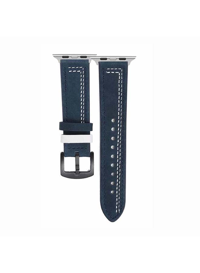 Perfii - Replacement Band For Apple Watch Series 6/SE/5/4/3/2/1 Blue/White - Image 1