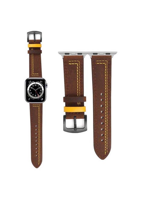 Replacement Band For Apple Watch Series 6/SE/5/4/3/2/1 Brown/Yellow