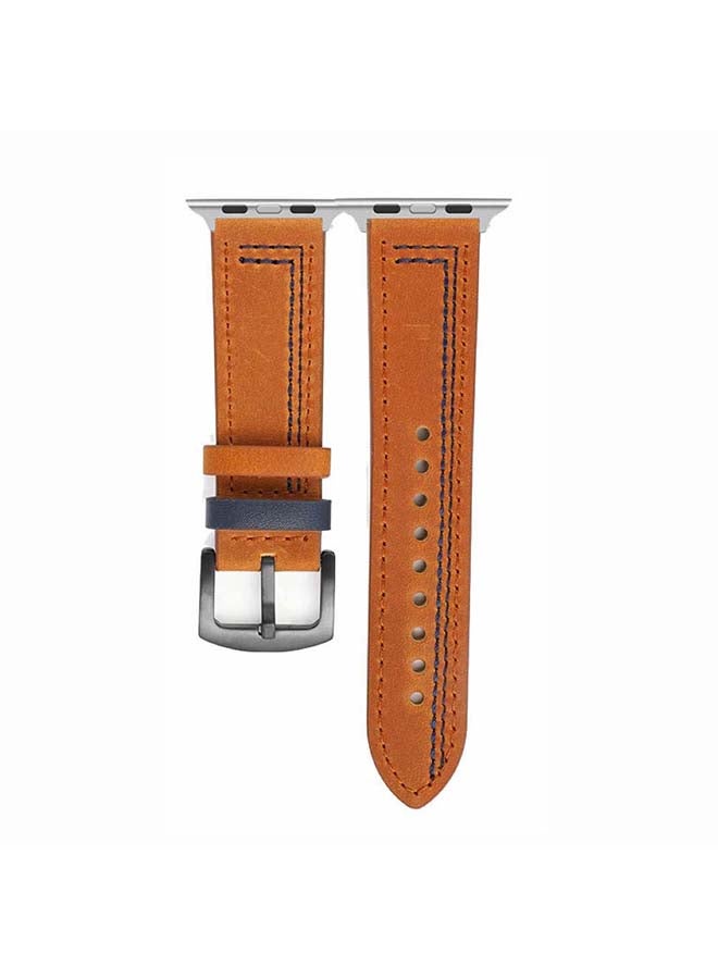 Perfii - Replacement Band For Apple Watch Series 6/SE/5/4/3/2/1 Brown - Image 1