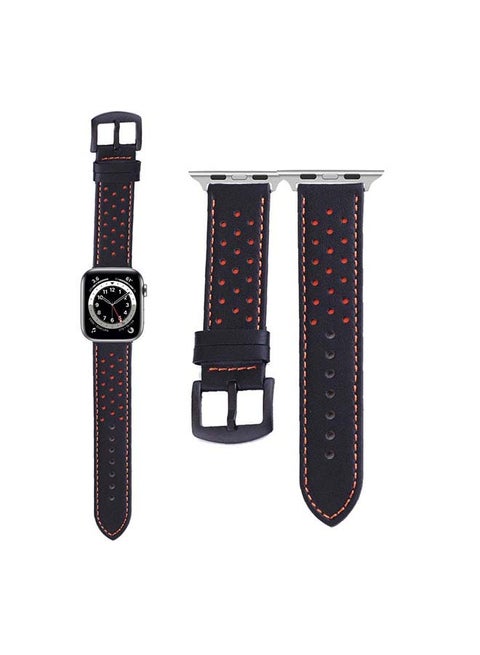 Replacement Band For Apple Watch Series 6/SE/5/4/3/2/1 Black/Orange