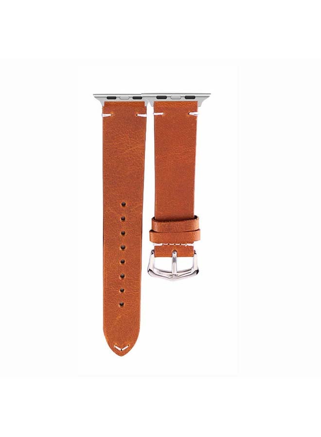 Perfii Replacement Band for Apple Watch Series 6/SE/5/4/3/2/1 44/42mm Yellowish Brown - Image 2