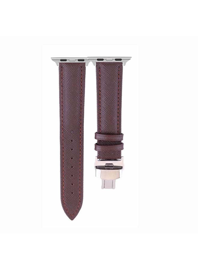 Perfii - Replacement Band For Apple Watch Series 6/SE/5/4/3/2/1 Brown - Image 1