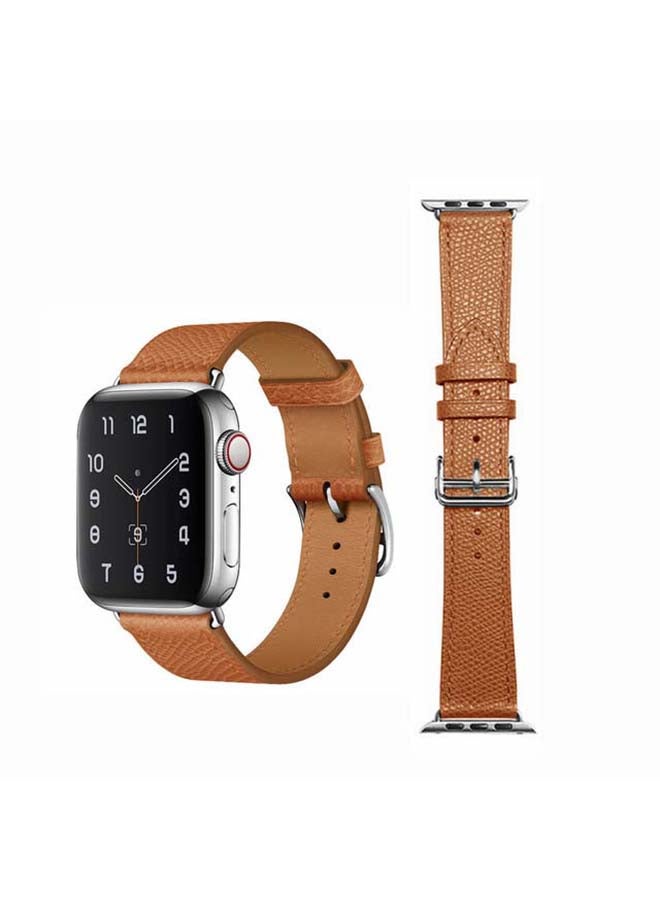 Perfii - Replacement Band For Apple Watch Series 6/SE/5/4/3/2/1 Brown Lines - Image 1