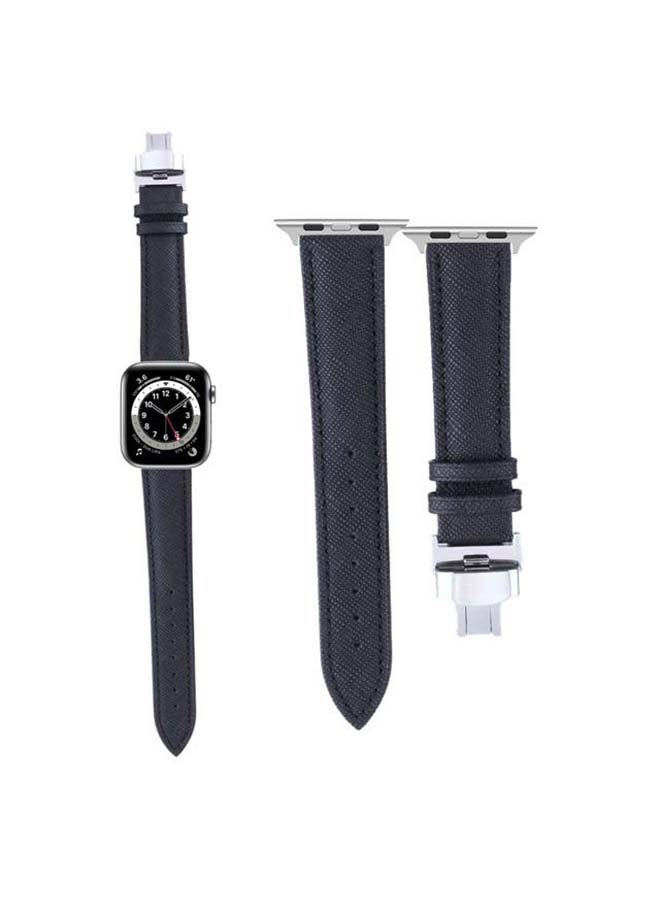 Perfii - Replacement Band For Apple Watch Series 6/SE/5/4/3/2/1 Black - Image 1