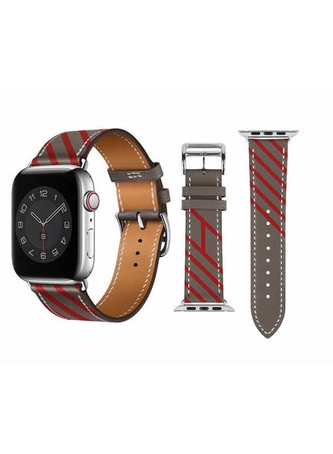 Replacement Band For Apple Watch Series 6/SE/5/4/3/2/1 Grey/Red
