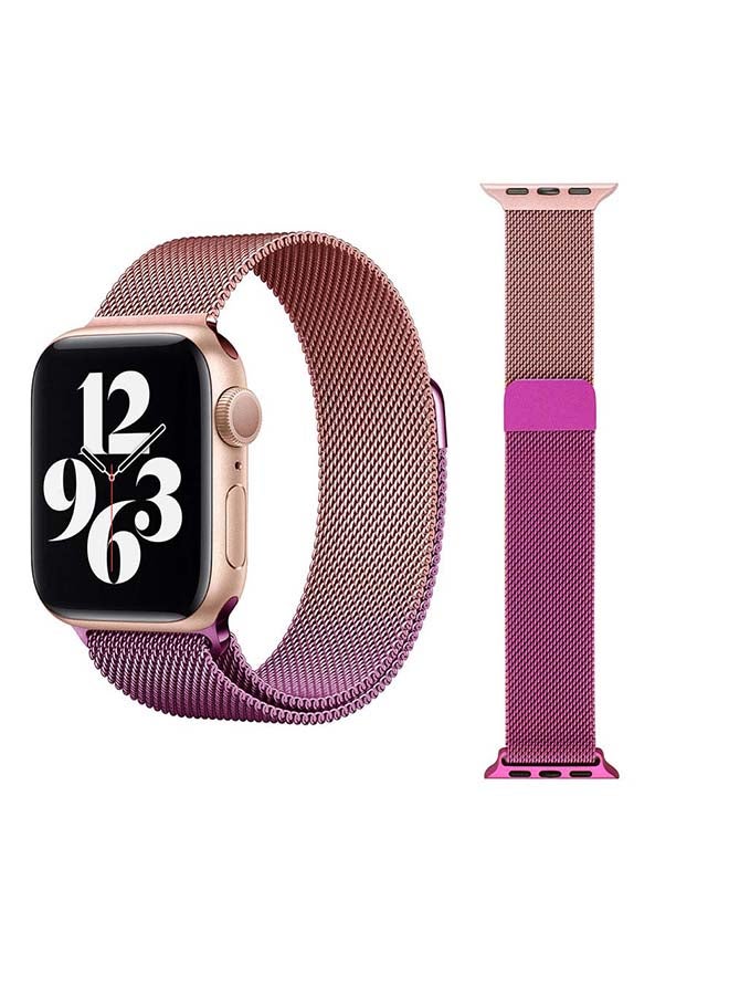 Perfii - Gradient Milanese Replacement Band for Apple Watch Series 6/SE/5/4/3/2/1 40/38mm Purple/Pink - Image 1