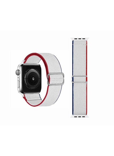 Flag Adjustable Braided Solo Band for Apple Watch Series 6/SE/5/4/3/2/1 40/38mm White