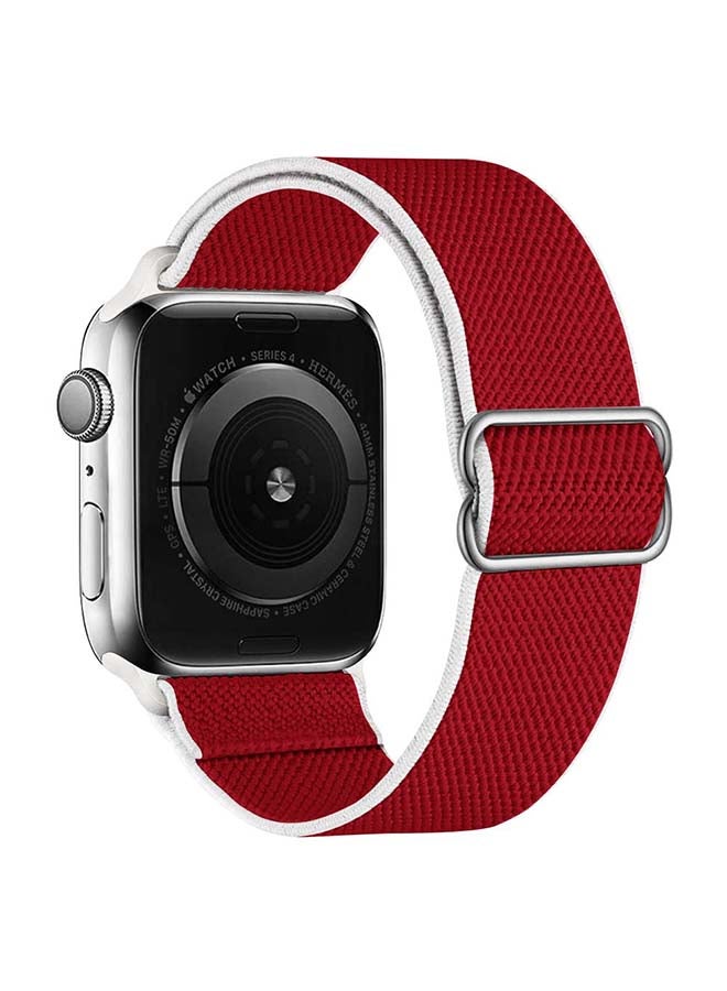 Perfii Flag Adjustable Braided Solo Band for Apple Watch Series 6/SE/5/4/3/2/1 40/38mm Red - Image 2