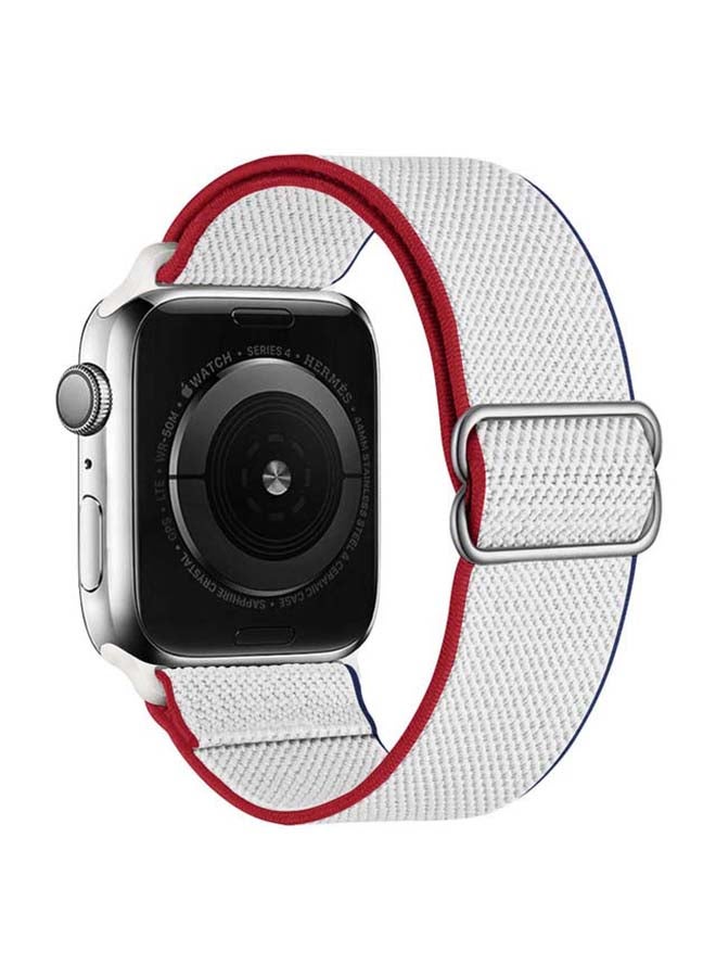 Perfii - Flag Adjustable Braided Solo Band for Apple Watch Series 6/SE/5/4/3/2/1 40/38mm White - Image 1