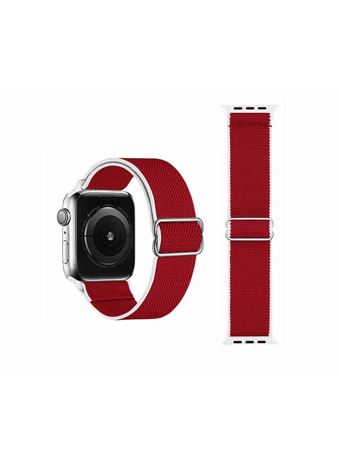 Perfii Flag Adjustable Braided Solo Band for Apple Watch Series 6/SE/5/4/3/2/1 40/38mm Red - Image 1