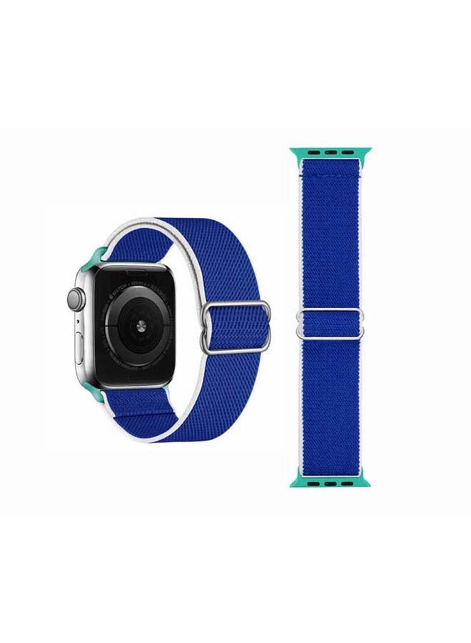 Perfii - Flag Adjustable Braided Solo Band for Apple Watch Series 6/SE/5/4/3/2/1 40/38mm Blue - Image 1