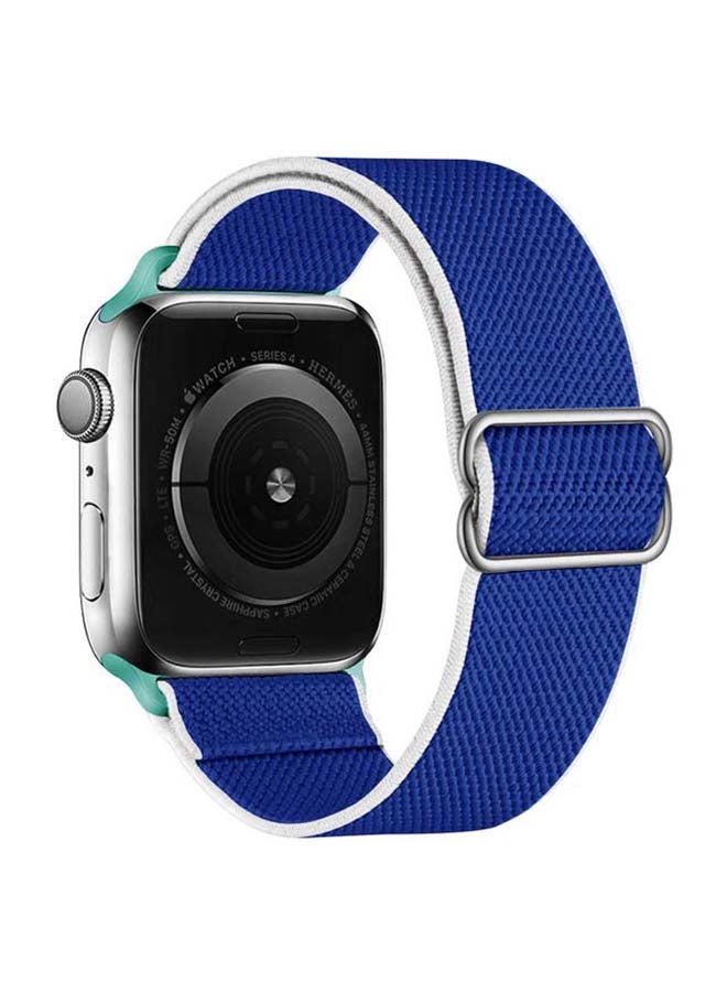Perfii - Flag Adjustable Braided Solo Band for Apple Watch Series 6/SE/5/4/3/2/1 40/38mm Blue - Image 1