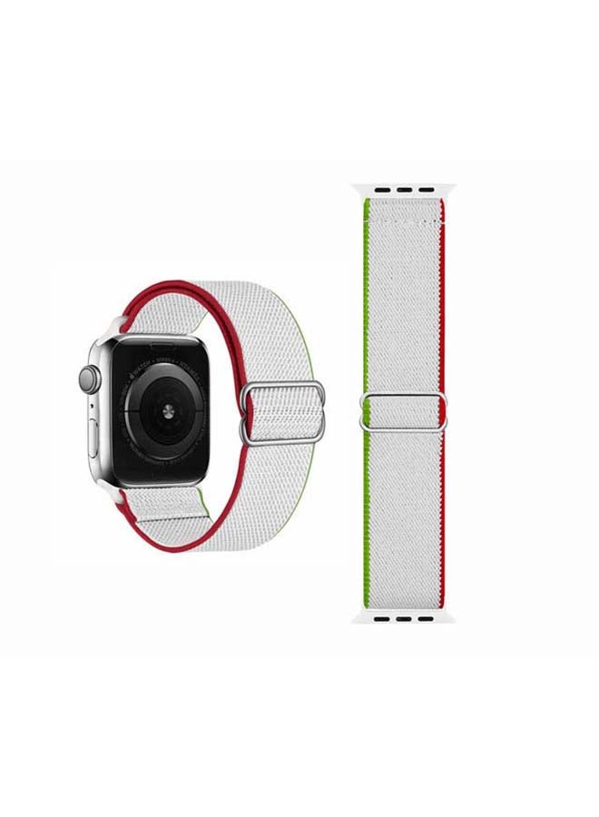 Perfii Flag Adjustable Braided Solo Band for Apple Watch Series 6/SE/5/4/3/2/1 40/38mm White - Image 1